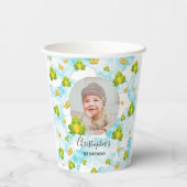 King Frog Baby Foto Blue Watercolor Pappbecher (Rückseite)