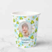 King Frog Baby Foto Blue Watercolor Pappbecher (Vorderseite)