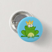 King Frog Niedlich Cartoon Animal Button (Vorne & Hinten)
