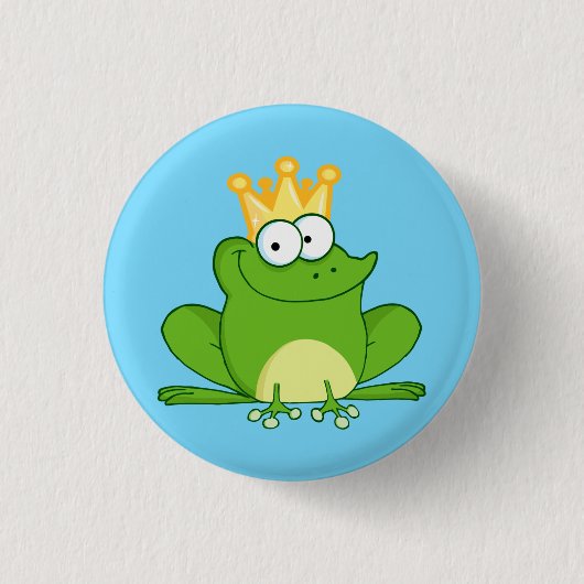 King Frog Niedlich Cartoon Animal Button (Vorderseite)