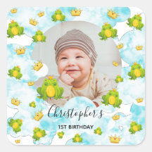 King Frog Watercolor Blue Sky