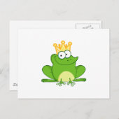 King Frogs Crown Green Niedlich Cartoon Animal Postkarte (Vorne/Hinten)