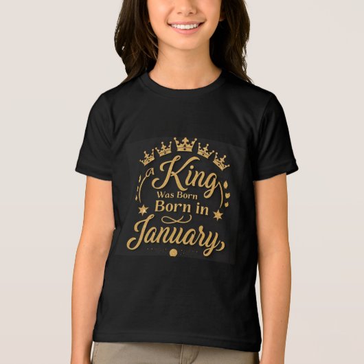 King Geboren im Januar Golden Crowns Tri-Blend Shirt (Vorderseite)
