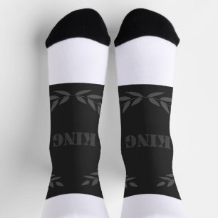 KING Gedruckter schwarzer Hintergrund Krone luxuri Socken