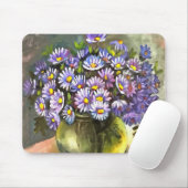 King George Asters in einer Metallvase Mousepad (Mit Mouse)