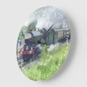 King George Steam Train weiß nummerierte Wählschei Große Wanduhr (Winkel)