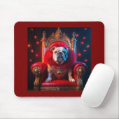 King gewann den Bulldog auf seinem Thron Mousepad (Mit Mouse)