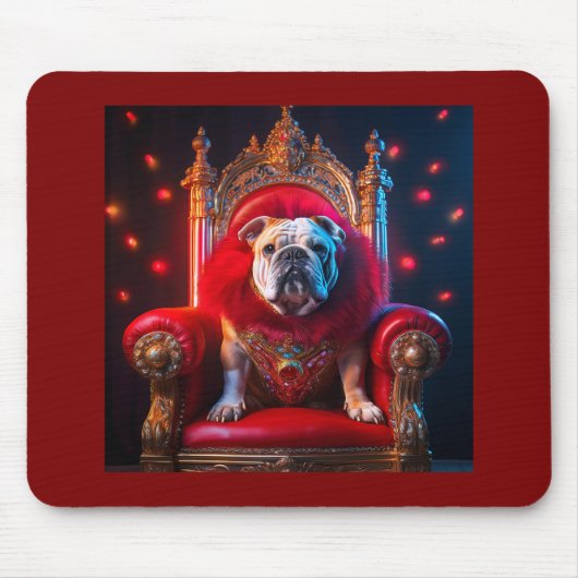 King gewann den Bulldog auf seinem Thron Mousepad (Vorne)