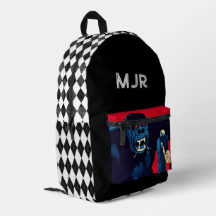 King Gorilla & Raute Geometric Bedruckter Rucksack