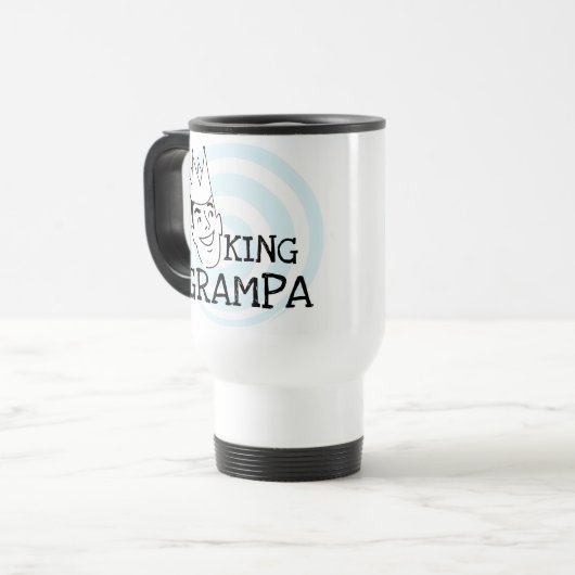 King Grampa T - Shirt und Geschenke Reisebecher (Vorderseite Links)