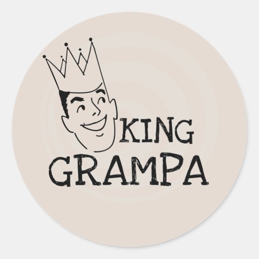 King Grampa T - Shirt und Geschenke Runder Aufkleber (Vorderseite)
