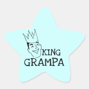 King Grampa T - Shirt und Geschenke Stern-Aufkleber
