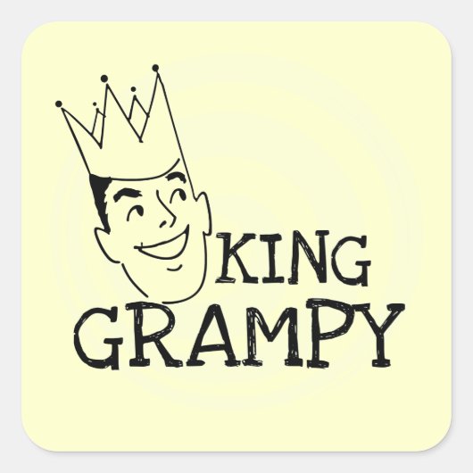 King Grampy Tshirts und Geschenke Quadratischer Aufkleber (Vorderseite)