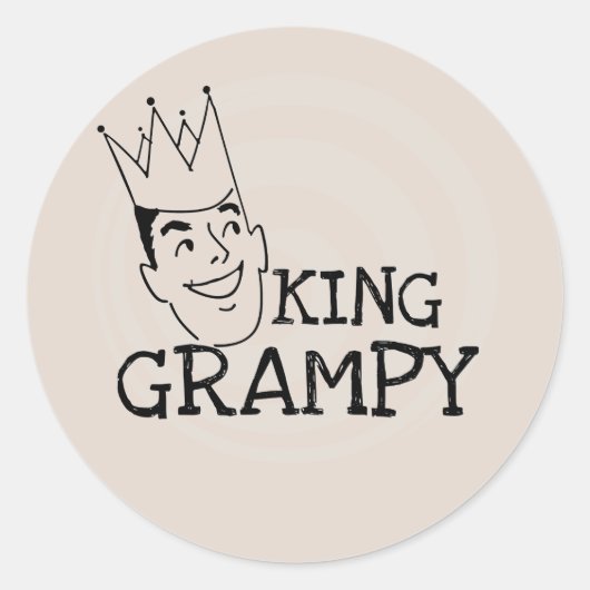 King Grampy Tshirts und Geschenke Runder Aufkleber (Vorderseite)