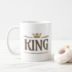 KING - Grand Medieval Royal Crown Letters Kaffeetasse