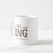 KING - Grand Medieval Royal Crown Letters Kaffeetasse (Vorderseite Links)