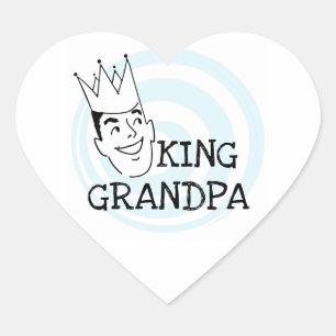 King Grandpa T - Shirt und Geschenke Herz-Aufkleber