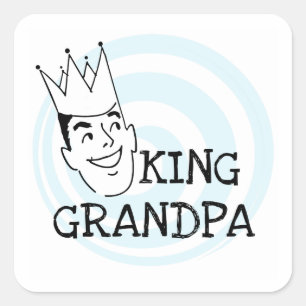 King Grandpa T - Shirt und Geschenke Quadratischer Aufkleber