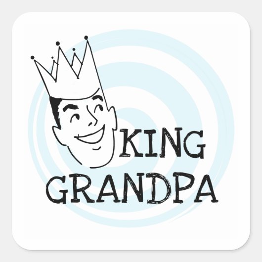 King Grandpa T - Shirt und Geschenke Quadratischer Aufkleber (Vorderseite)