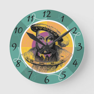 King Henry VIII Wall Clock Runde Wanduhr
