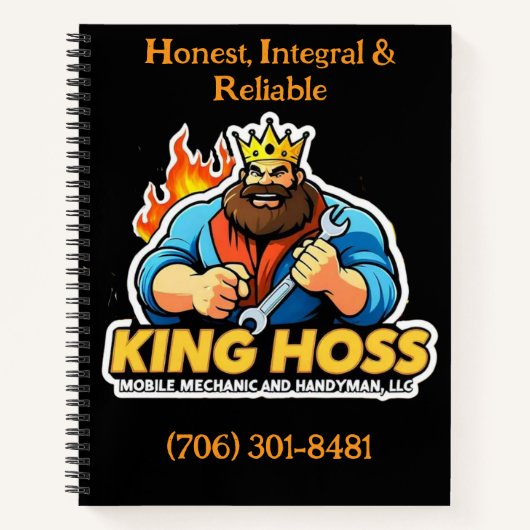 King Hoss Spiral Notebook Notizblock (Vorderseite)