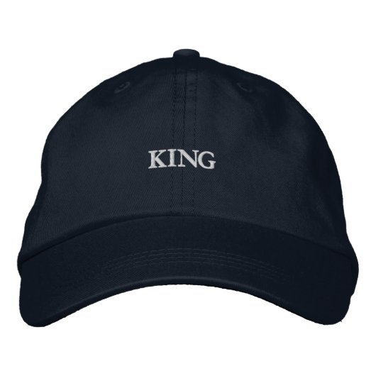 KING in Custom Elegant Stilvolle Männer-Baumwolle Bestickte Baseballkappe (Vorderseite)