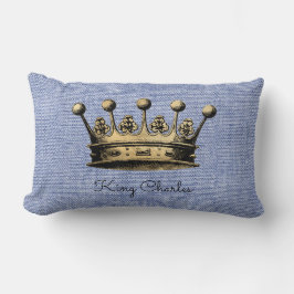 King Individuelle Name Royal Gold Crown Deco Lendenkissen