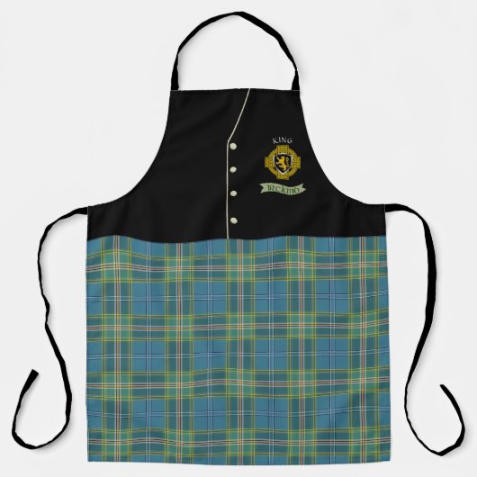 King Irish Shield & Tartan Personalisiert Kilt Schürze (Vorderseite)