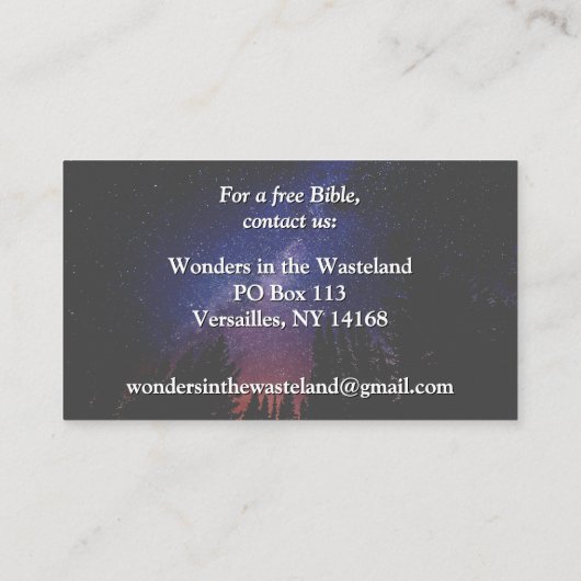King James Bible Salvation Gospel Tract Visitenkarte (Rückseite)