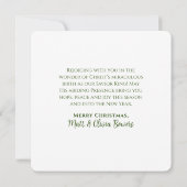 KING JESUS Elegant Christlich Green Flat Christmas Karte (Rückseite)