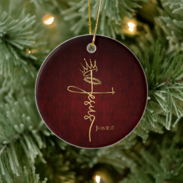 KING JESUS Elegant Mahogant Christliche Weihnachte Keramik Ornament