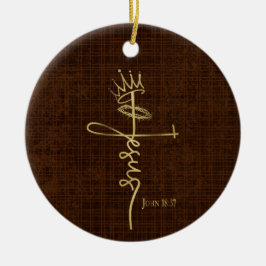 KING JESUS Elegante Bronze Christliche Weihnachten Keramik Ornament