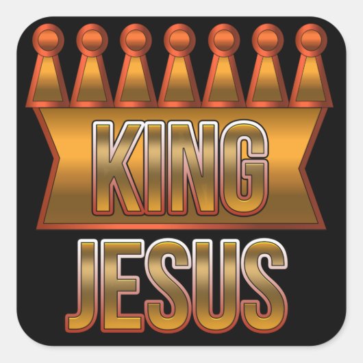 King Jesus Gold Crown Christliche Sticker (Vorderseite)