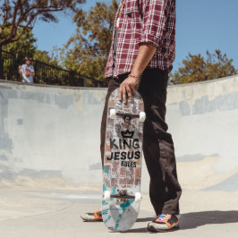 King Jesus regiert Red Brick Graffiti Christlich Skateboard