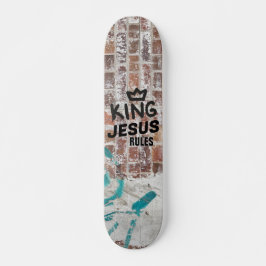 King Jesus regiert Red Brick Graffiti Christlich Skateboard