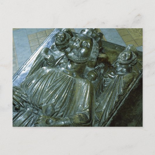King John's Grab mit zwei Miniaturfiguren Postkarte (Vorderseite)