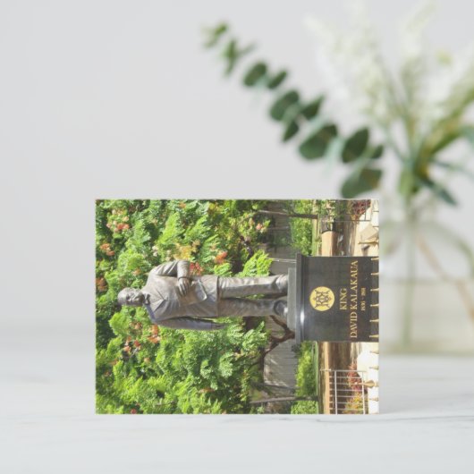 King Kalakaua Statue, Honolulu, HI Postkarte (Stehend Vorderseite)