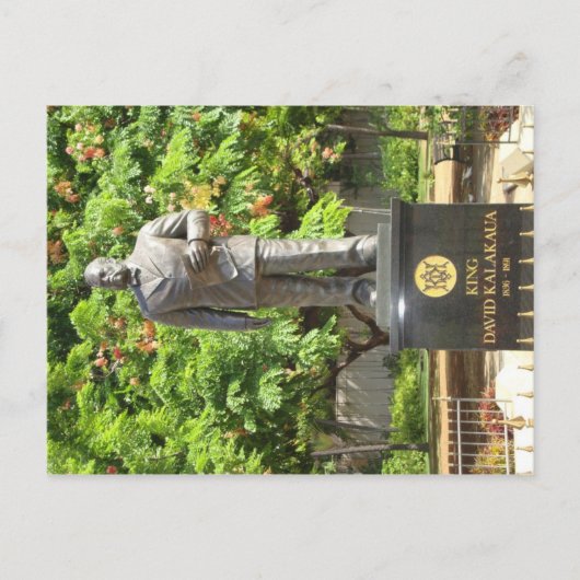King Kalakaua Statue, Honolulu, HI Postkarte (Vorderseite)
