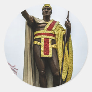 King Kamehameha Runder Aufkleber