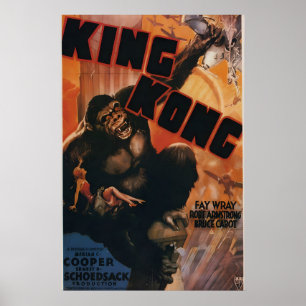 King Kong Vintage Style 1930er Jahre Sci-Fi Filmpl Poster
