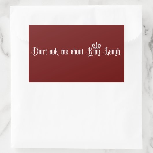 King Laugh Rechteckiger Aufkleber (Tasche)