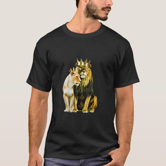 King Lion Crown Queen Lioness Crown TShirt83 T-Shirt (Vorderseite)