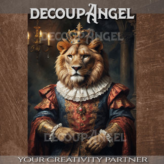 King Lion - Decoupage- Seidenpapier