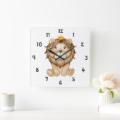 King Lion Face Wall Clock Quadratische Wanduhr (Zuhause)