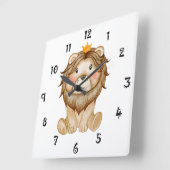 King Lion Face Wall Clock Quadratische Wanduhr (Winkel)