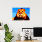 King Lion farbenfrohe Portrait Artwork Poster (Heimbüro)