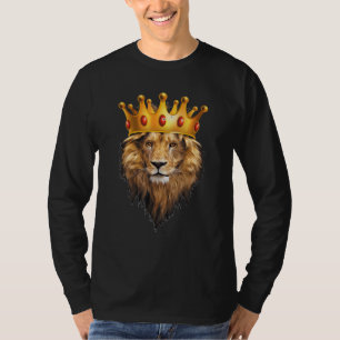 King Lion Head mit Golden Crown King of Animals T-Shirt