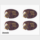 King Lion, King for Day Oval Sticker (Blatt)