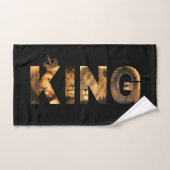"KING Lion Lettering"-Design auf Schwarz Badhandtuch Set (Handtuch)