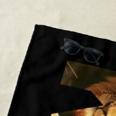 "KING Lion Lettering"-Design auf Schwarz Strandtuch (Beispiel)